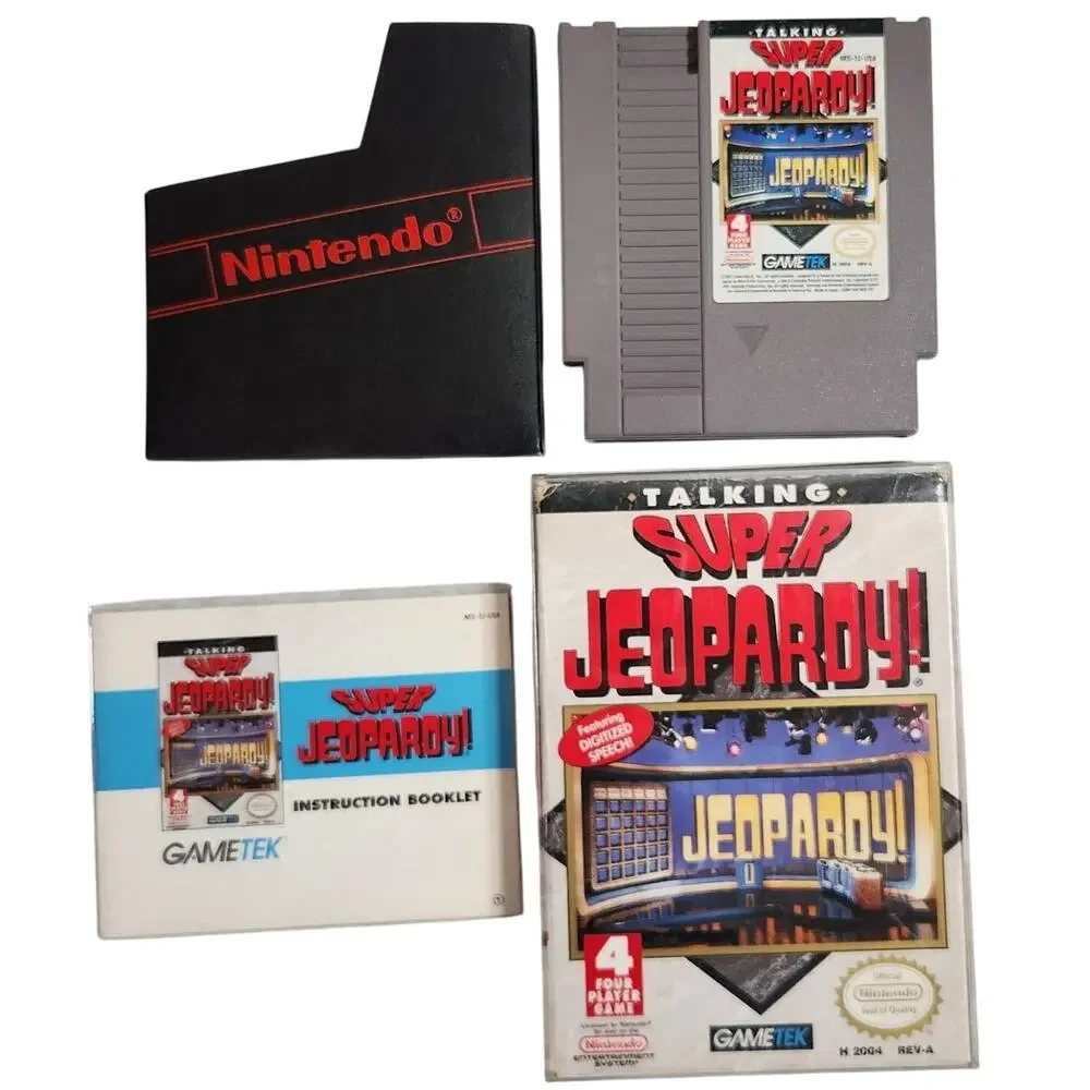 Nintendo Talking Super Jeopardy! 1991CIB Video Game In A Protector Pre-owned